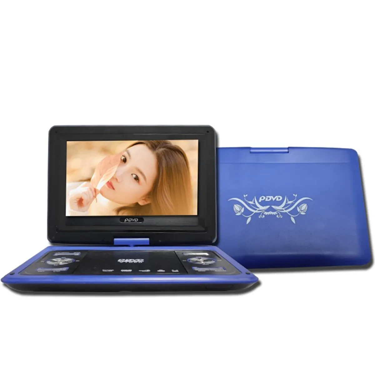 13.8 inch slim portable DVD player VCD player with screen supports USB EVD card and HD TV input AV output 270 Degree Rotation