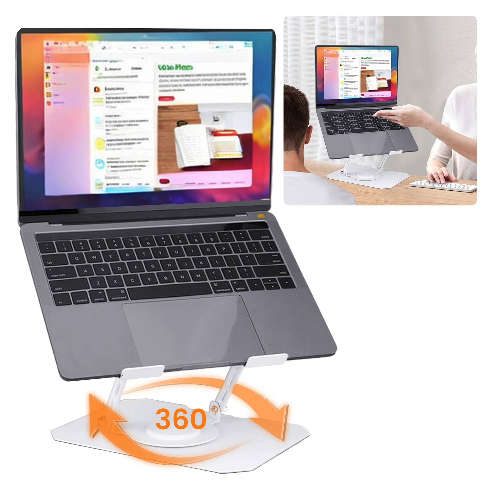 

Portable Tablet Stand Adjustable Laptop Desktop Stand 360 Degree Rotatable Laptop Desk Bracket for Laptop Tablet