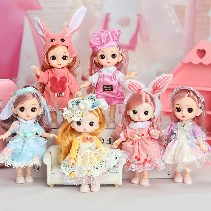 

1/12 Lovely Princess Dress Set Bjd Doll 16cm 13 Joints Fashion Clothes Dress Up Children's Toys Dolls for Girls Birthday Gift