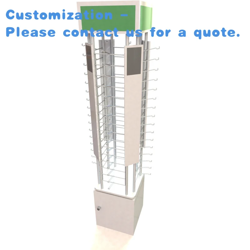 

custom.Metal Rotating 64 Eyewear Display Stand with 4 Sides Spinner Floor Stands