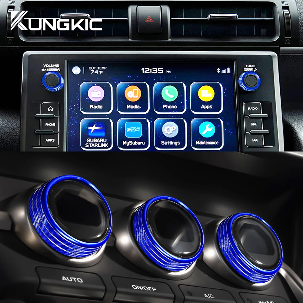 KUNGKIC AC Adjustment Knob For Subaru BRZ Toyota GR86 2021 2022 2023 2024 Switch Ring Navigation Audio Knob Accessories Trim