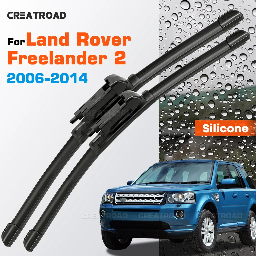 

Silicone Wiper Blades Fit For Land Rover Freelander 2 LR2 2006-2014 Coated Silent HD Car Windshield Wipers 24"+18"