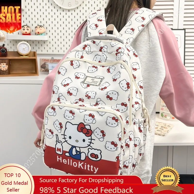 

Hello Kitty School Backpack Large Capacity Unique Design Casual Double-Shoulder Bag for Middle Highand Elementary School Girls