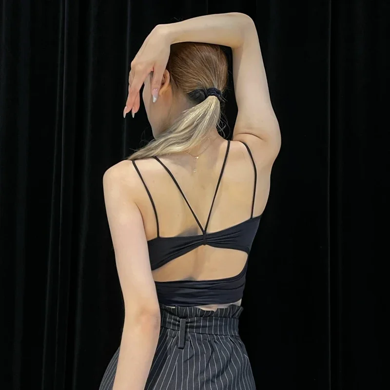 Vêtements d'entraînement Sexy pour femmes, sous-vêtements de danse Cha Rumba Salsa, hauts de danse latine pour adultes, gilet de danse latine noir d'été