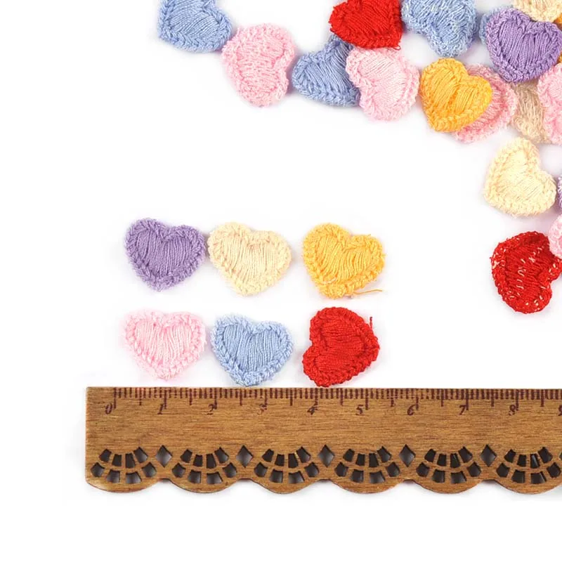 50pcs 17x15mm 6colors Heart Embroideried Patches Sewing Accessories Appliques DIY Clothes Bag Headwear Decor Handmade Supplies