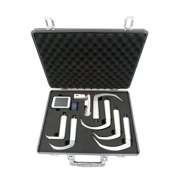 

HD Image Reusable Stainless Steel Handheld Video laryngoscope Kit with 6 blades for Pediatric and Adult