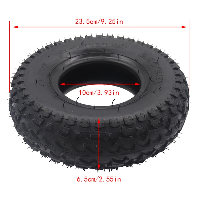 High-density gas High stability 9 Inch 2.80/2.50-4 Outer Tyre Inner Tube for Off-road Tire for Fits Gas /Electric Scooter
