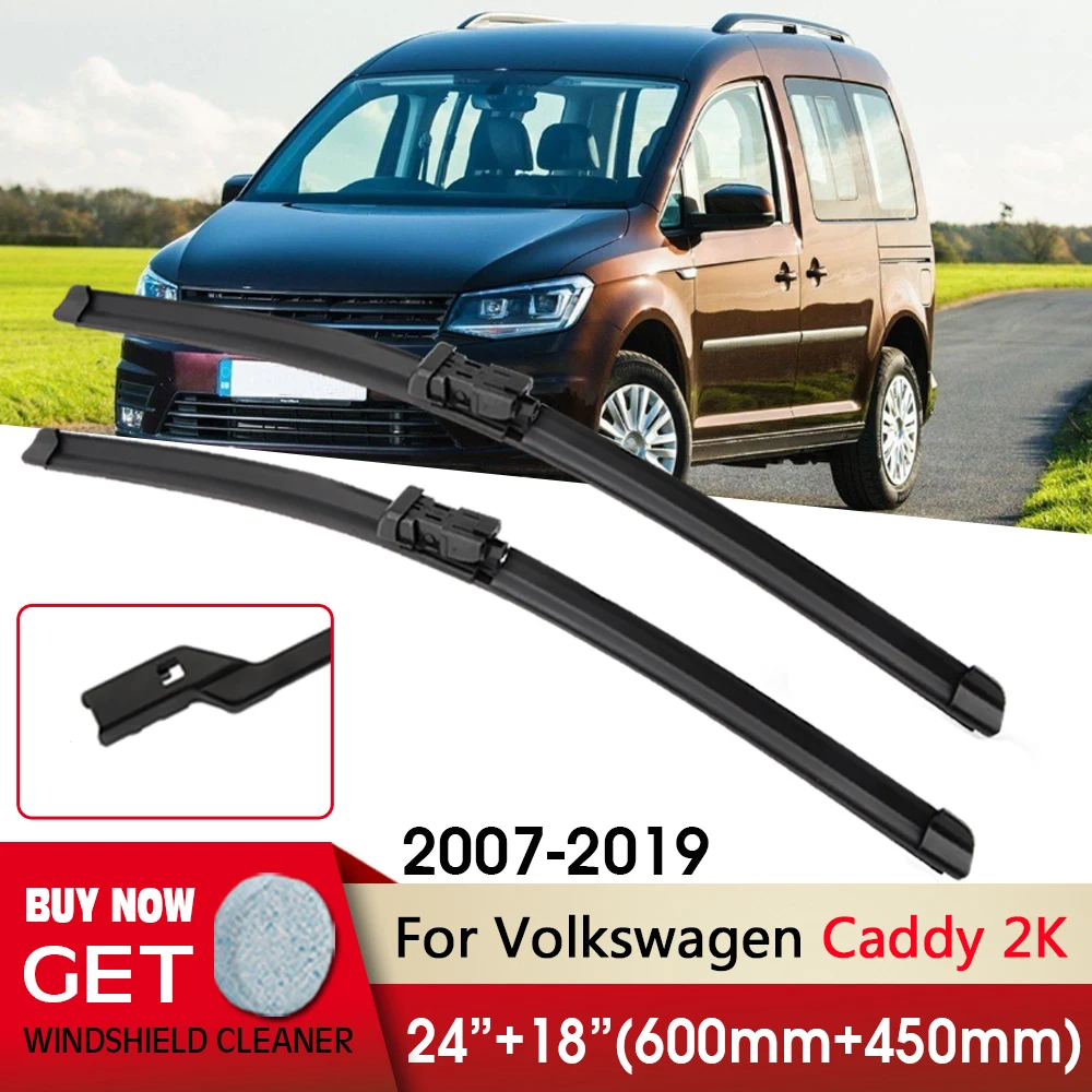 

Car Wipers Front Wiper Blade 24"+18" For Volkswagen Caddy 2K 2007 - 2019 Front Windscreen Wipers Auto Accessories