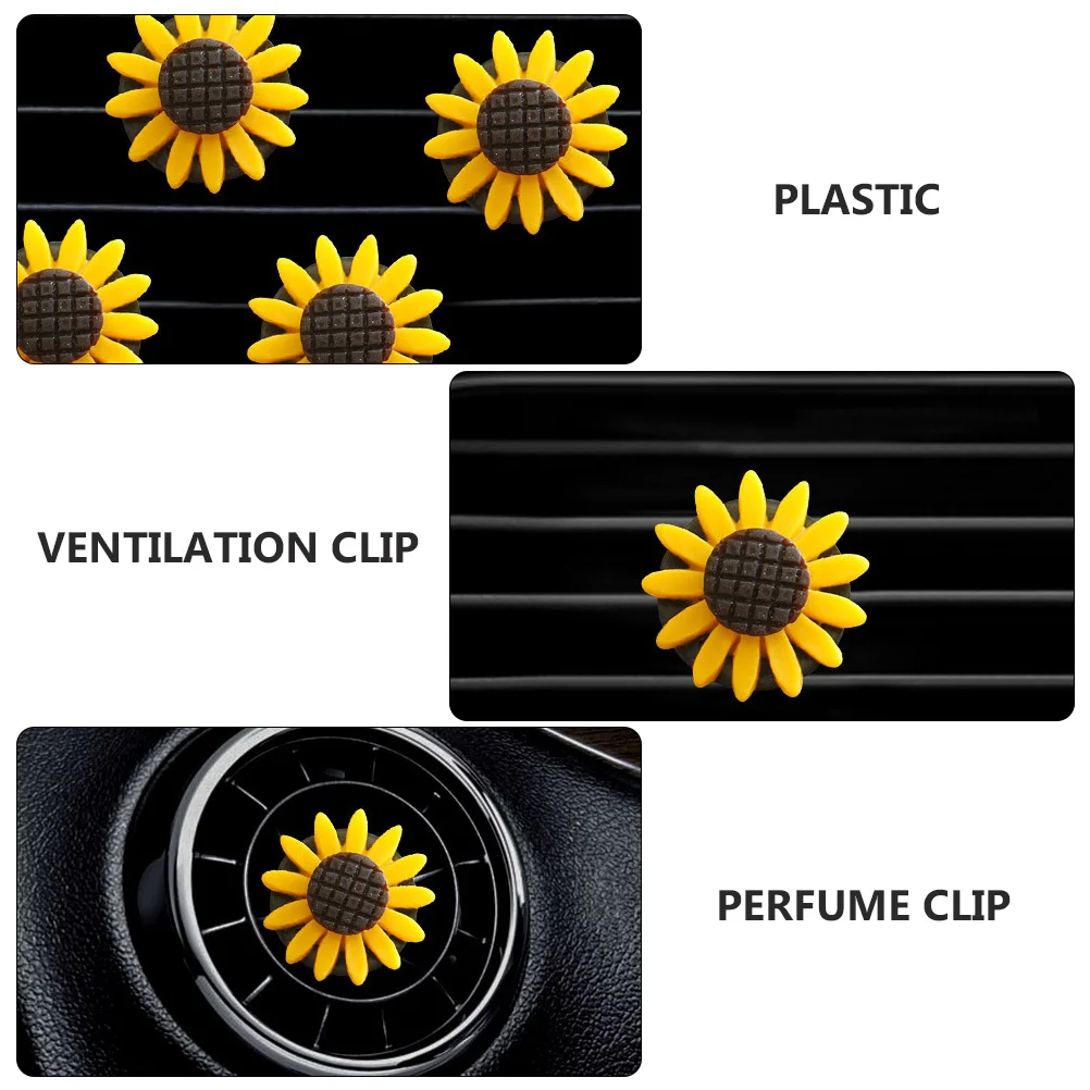

2Pcs Car Aroma Clip Sunflower Design Stylish Air Freshener for Auto Vent Easy Installation Gift Sunflower Car Air Freshener