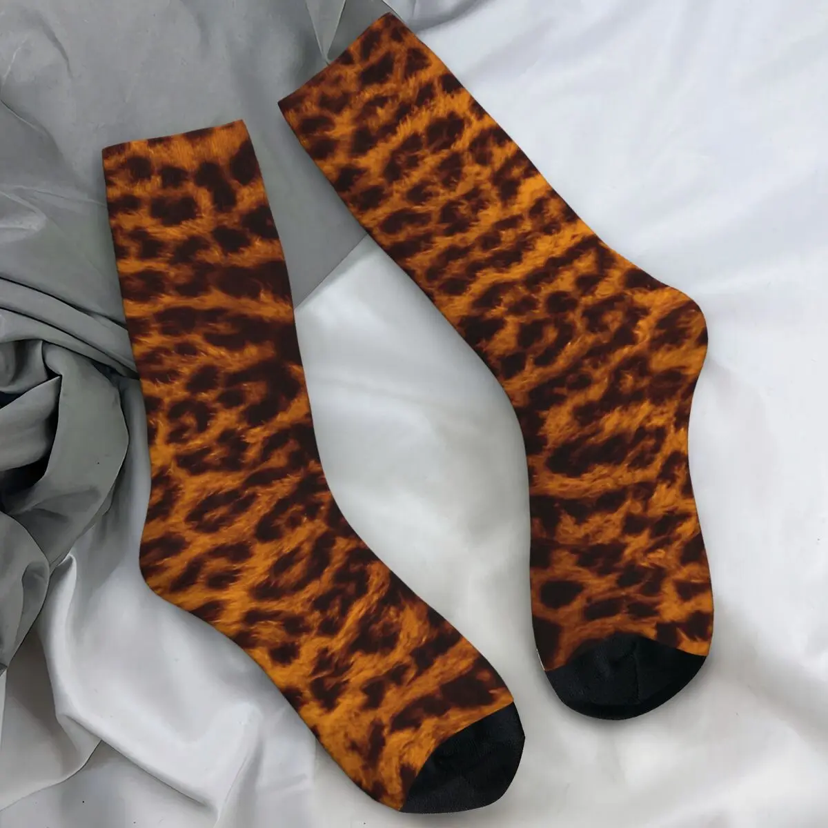 

Красивые носки из искусственной леопардовой кожи, осенние чулки, современные мужские удобные носки унисекс, дизайнерские нескользящие носки для скалолазания