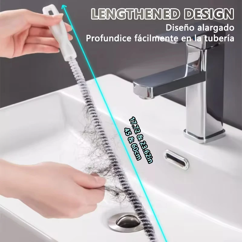 فرشاة تجريف الأنابيب، فرشاة تصريف مرنة، فرشاة تنظيف منزلية للحيوانات الأليفة، فرشاة تنظيف بالوعة للحمام المطبخ #3