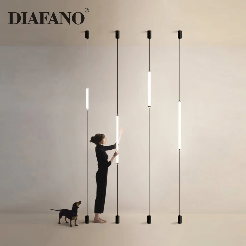 

Designer Minimalism Bedside Floor Lamp Acrylic Fireplace Long Line Lamp Modern Hotel Living Room Home Decor LED Pendant Lights