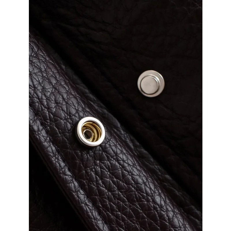 2026 Herbst Winter Damen Hochgeschlossene Kunstlederjacke Langarm mit Gürtel Vintage Streetwear Lässiger Damen-Oberbekleidungsmantel – Detail 8