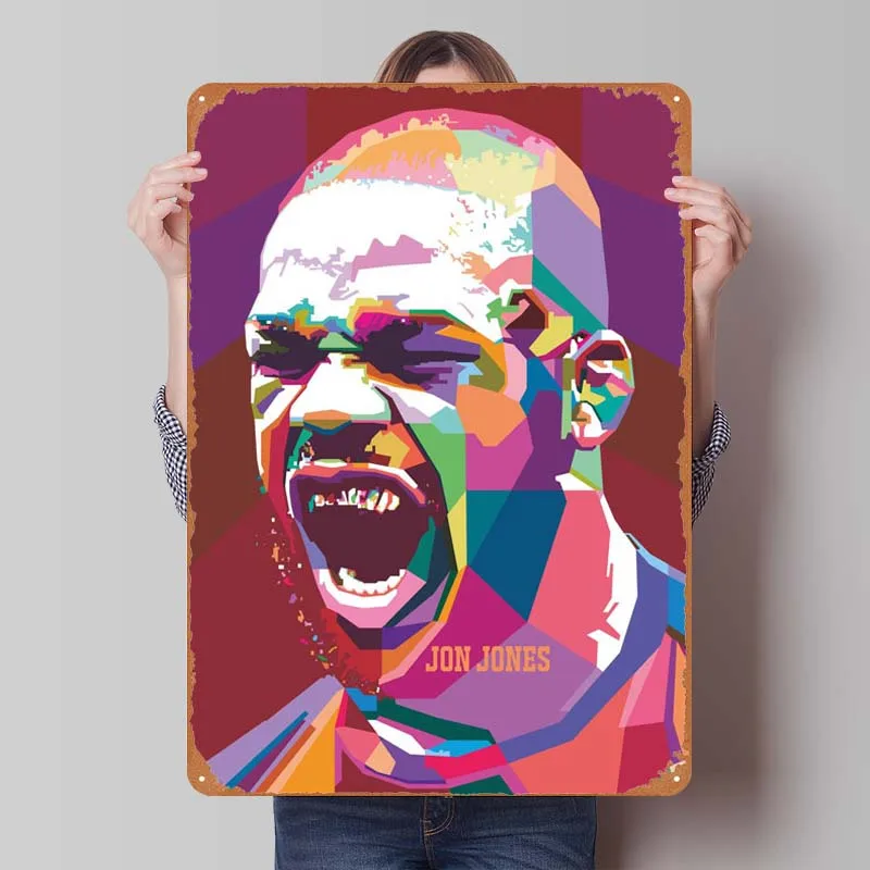 Jon Jones Mma Sign Boxing Poster Garden Decorations Retro Metal Tin Sign for Bedroom Garage Man Cave Wall Decoration House Decor