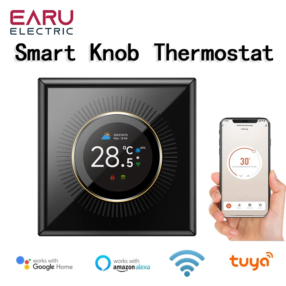 

EARU Tuya Wifi Smart Knob Temperature Controller Digital Display Electric Floor Heating Water Gas Boiler for Alexa Google Home