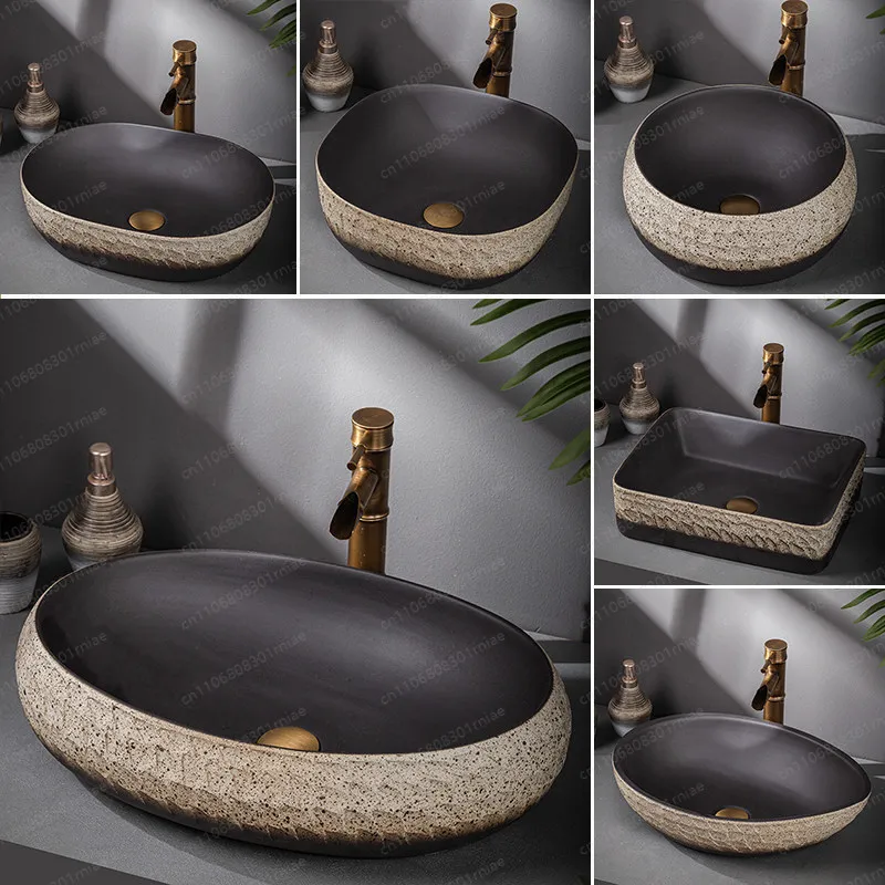 On-stage basin Antique washbasin Art European retro  Ceramic bathroom  Outdoor