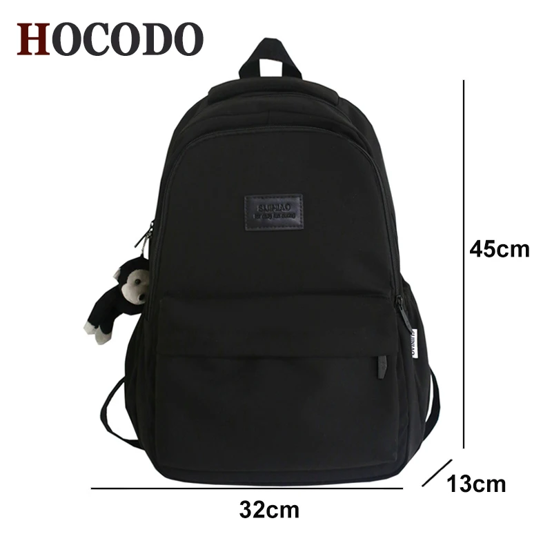 HOCODO-mochila impermeable de nailon de alta calidad para mujer, bolso escolar para chica adolescente, bolso para estudiante universitario de estilo