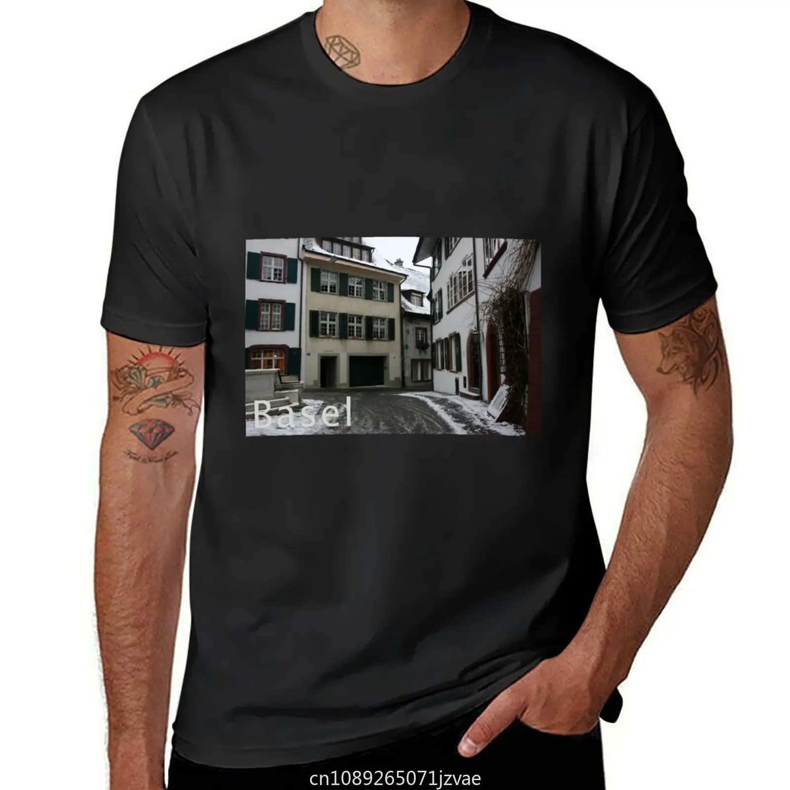 Basel Switzerland in winter T-shirt vintage blacks customs design your own mens graphic t-shirts