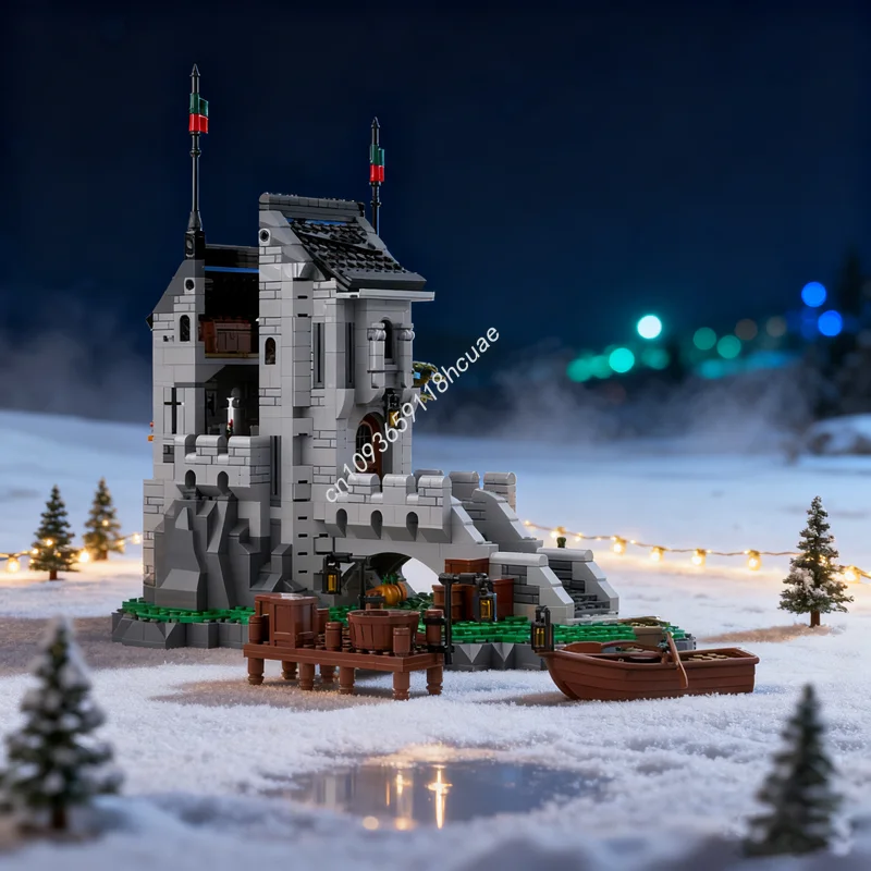 

1383 шт. MOC Woolfpack часы Tower Castleed модель строительные игрушки блоки архитектурная идея образование кирпич рождественские подарки дети