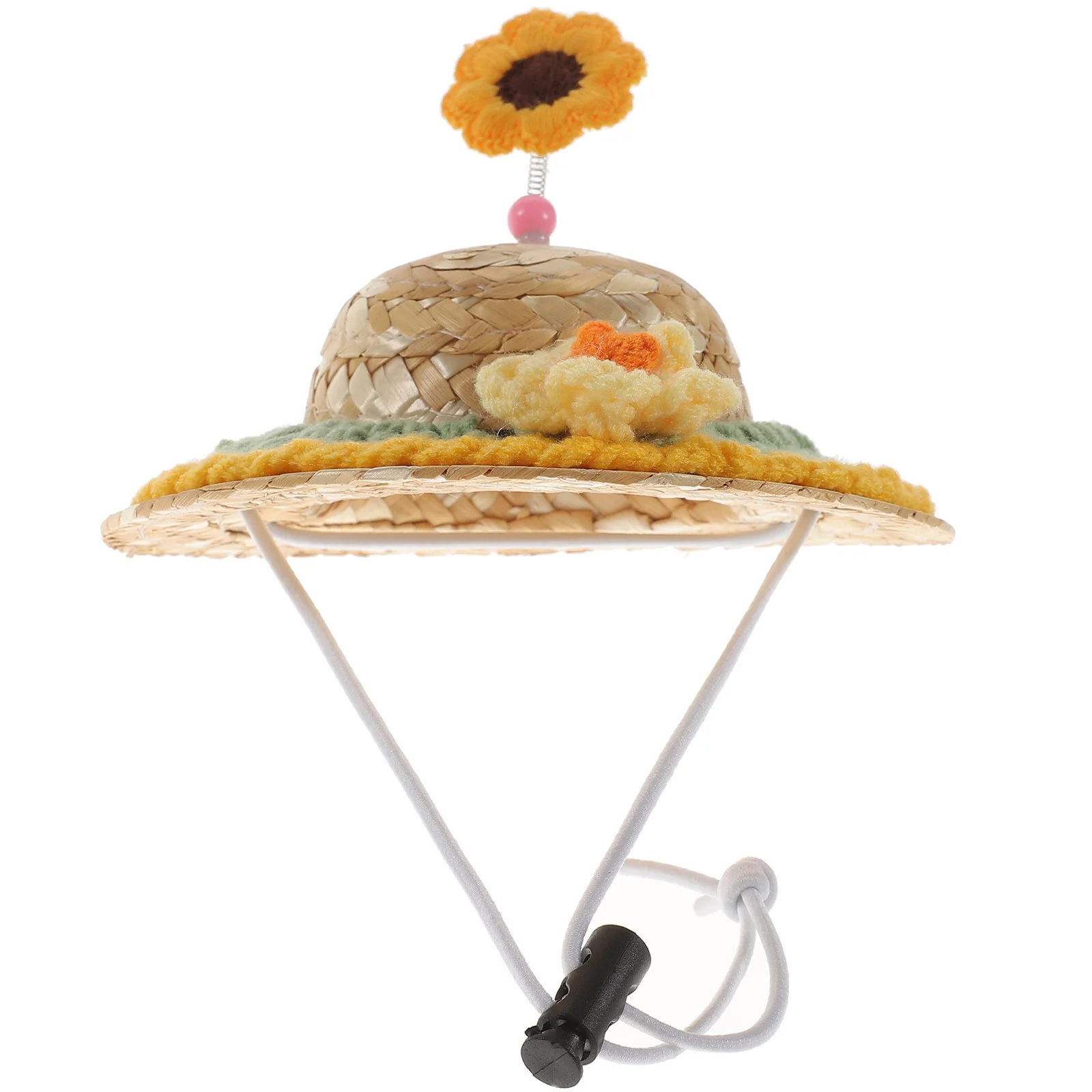 

Pet Adjustable Straw Hat For Cats Small Dogs Durable Puppy Costume Party Cosplay Accessory Wear-Resistant Dog Hat Kitten