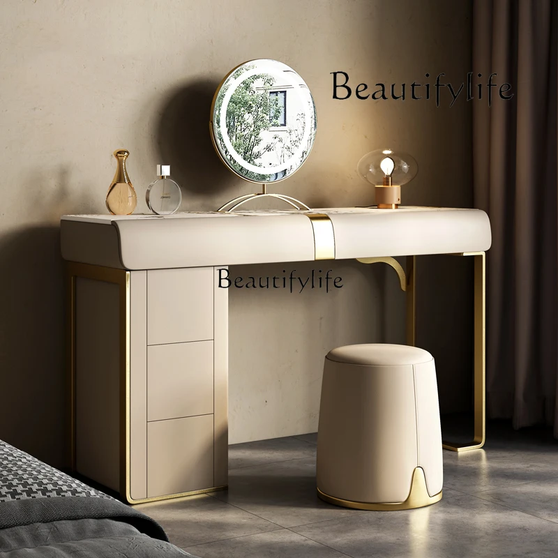 

yj15 Bedroom Modern Simple Cream Style Dresser Nordic Solid Wood High-end Makeup Table