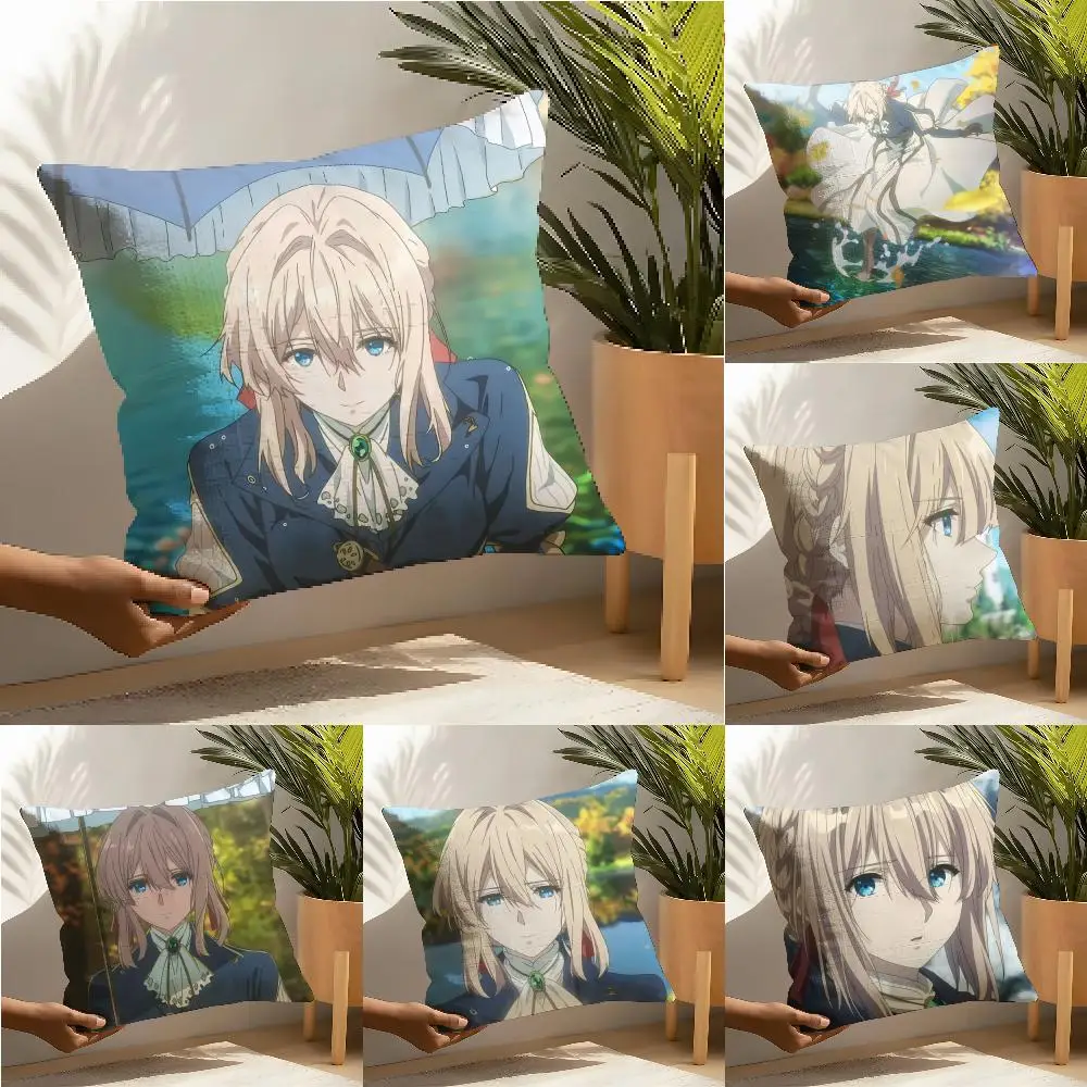 V-violet E-evergardenES Pillow Case Linen Cushion Covers For Decorative Sofa Home Pillows Case Car Chair Pillows Cases