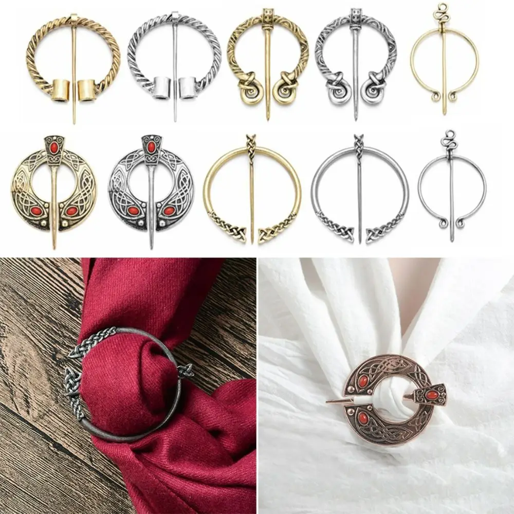 Vintage Trendy Alloy Viking Brooch Silver/Gold Fashion Jewelry Shawl Pin Cloak Pin Men/Women