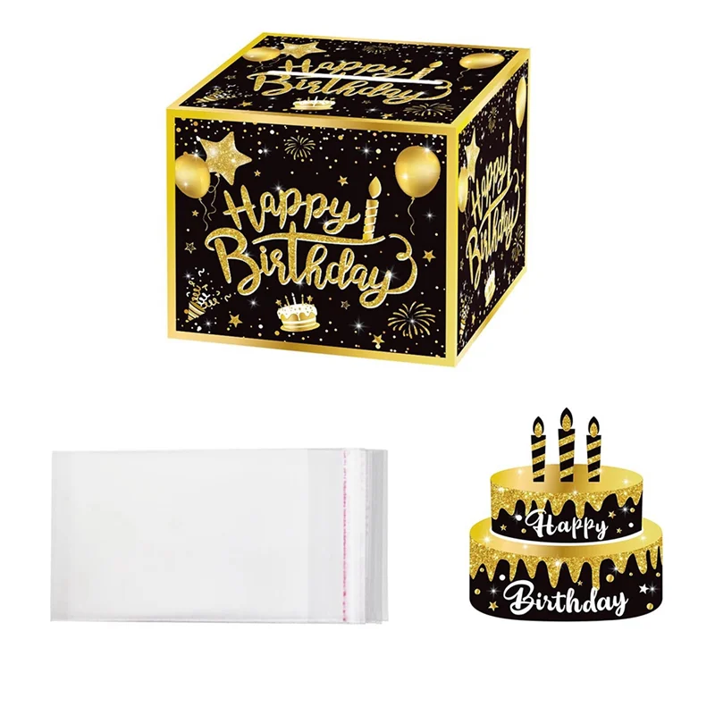 A23F-Money Box For Cash Birthday Money Box Gift Set With Birthday Card And Adhesive Bags
