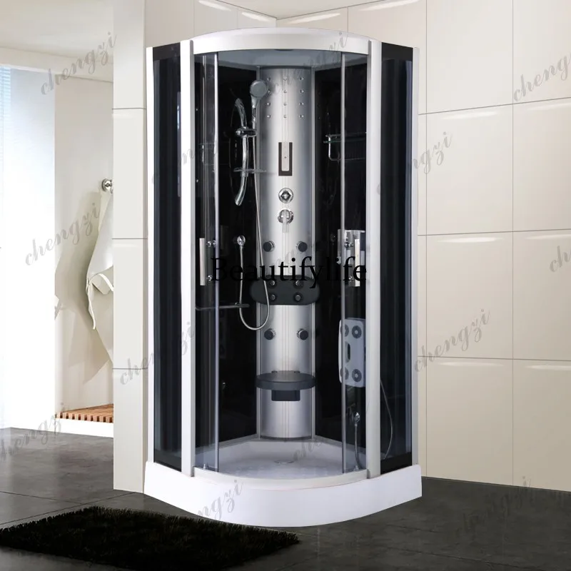S178 Multifunctional integral shower room Dry and wet separation Tempered glass Arc fan bath room