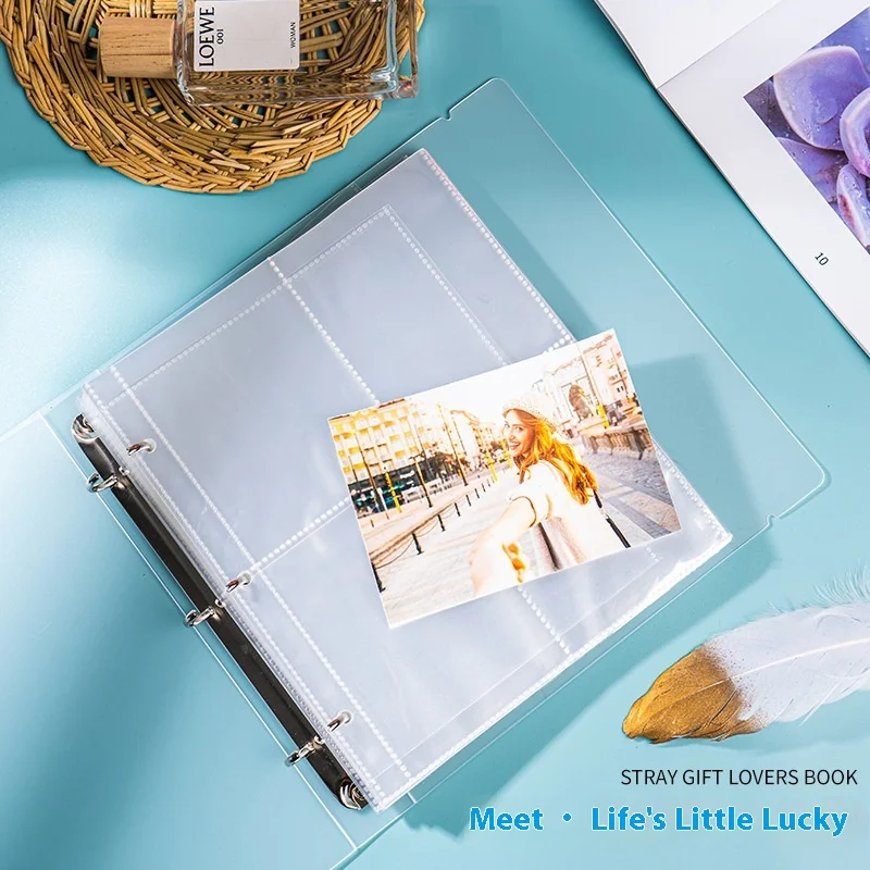 3in,4in,5in,6in,7n Transparent Matte Strap Photo Album, Large Capacity Star Chasing Small Card Album, Loose Leaf Photo Album