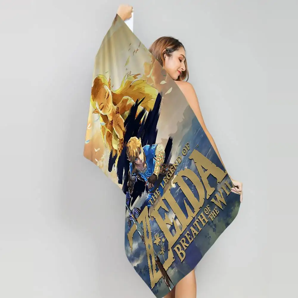 Anime L-Legend Video Game Z-Zeldas Microfiber Printed Beach Towel Mountain Climbing Yoga Beach Running Absorbent Soft Towel