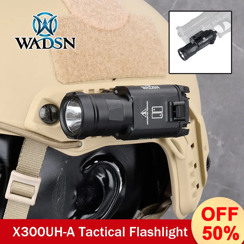 

WADSN Tactic Flashlight X300UH-A Metal Pistol Gun Strobe LED Light Fit 20mm Rail Airsoft Hanging Hunting Flashlight ﻿