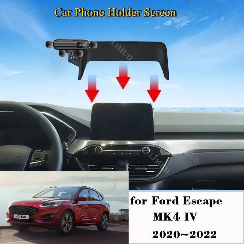 

Limud Car Mount Screen Mobile Phone Holder for Ford Escape MK4 IV 2020 2021 2022 Smartphone GPS Bracket Stand Auto Accessories