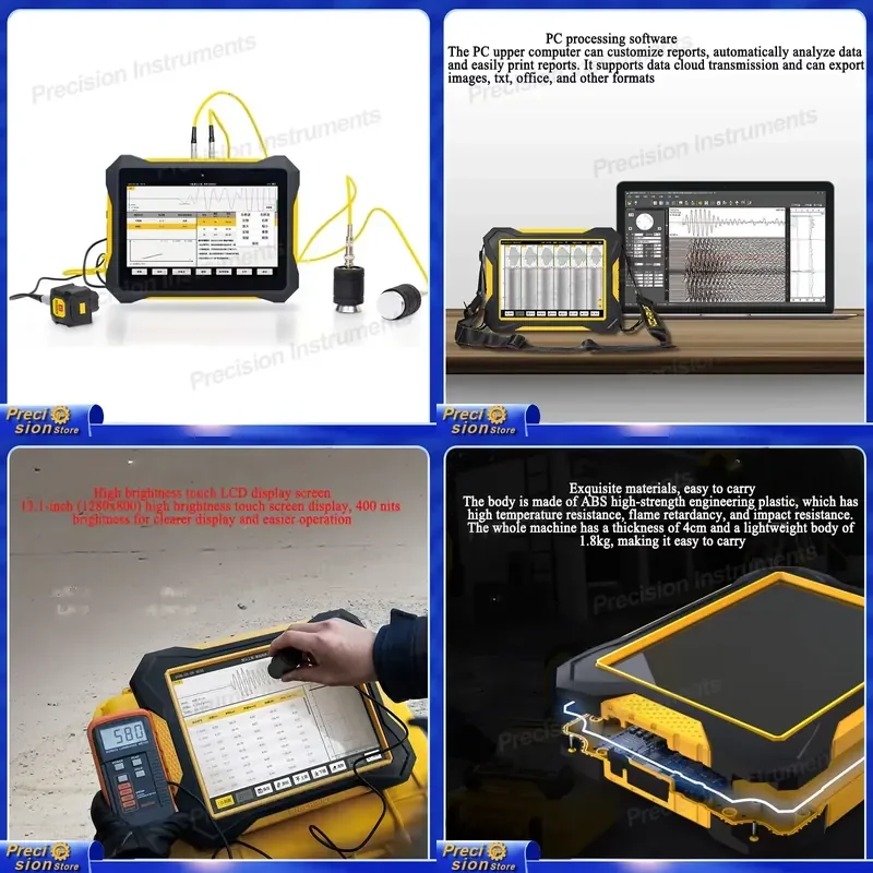 For Ultrasonic Concrete Crack Width Depth Tester HC-F900 Structural Inspection Defect Detector Gauge Measurement Tool for