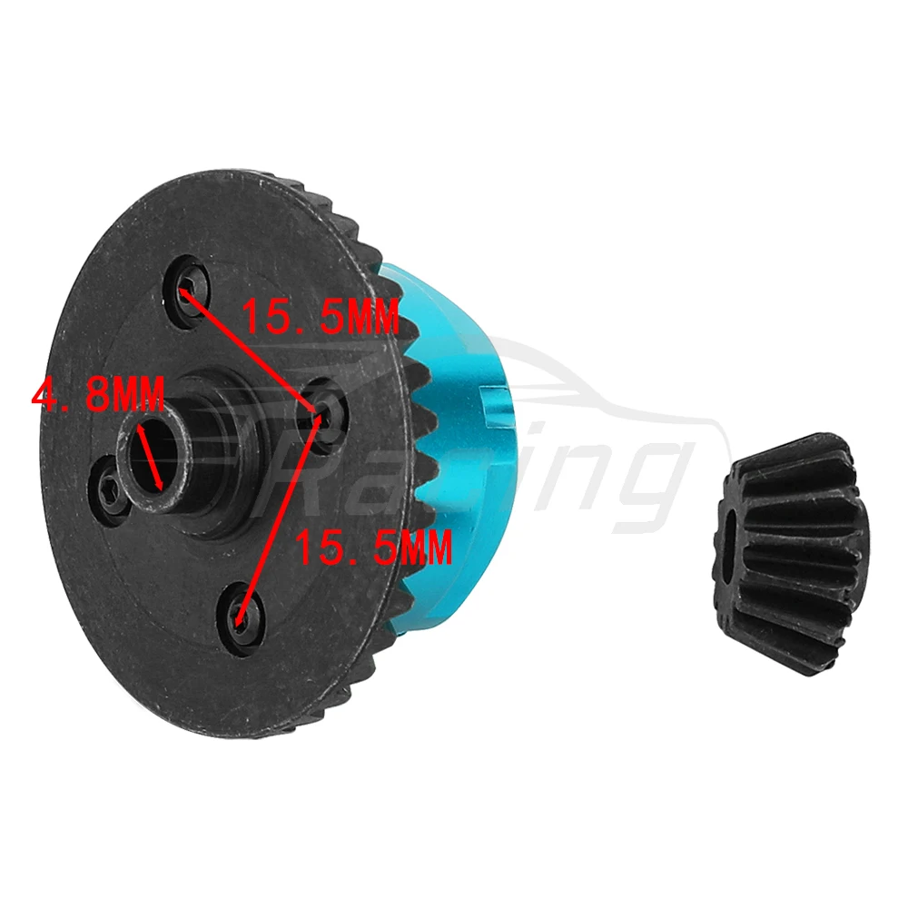 Aluminum Alloy Cover Metal Differential Mechanism with Gears For Tamiya TT02 TT-02 1/10 RC Car Upgrades Parts Spare Parts