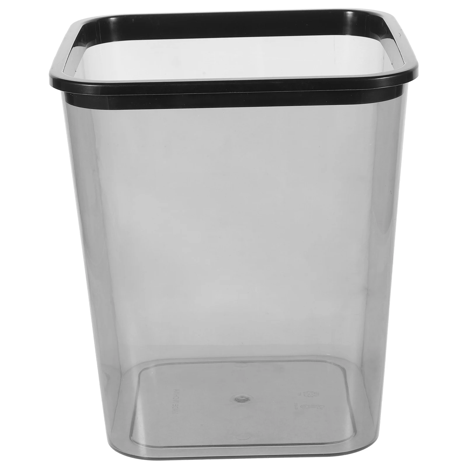 

Large Trash Can 12L Black Ring Square Kitchen Bathroom Waste Basket Plastic Garbage Bin Bedroom Car Hotel Sturdy Home
