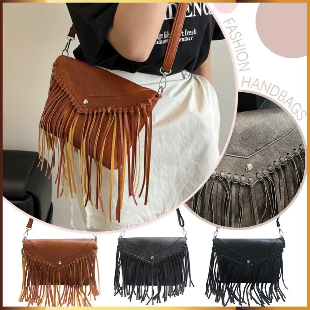

Tassel Shoulder Bag PU Leather Messenger Bag Fashion Satchel for Women