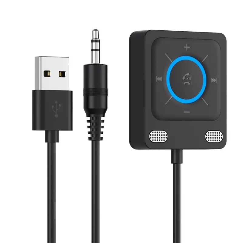 B03B-Wireless Bluetooth 6.0 Car Adapter Dual Mic USB 3.5Mm AUX Adapter Bluetooth Receiver - view 3