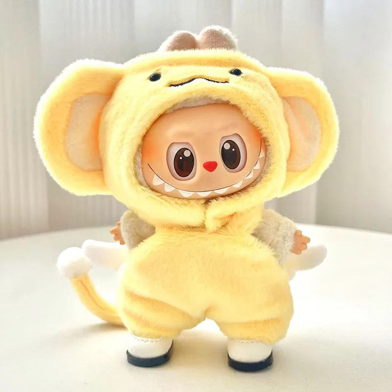 

17cm Pendant labubu clothes Angel cute monkey costume set, labubu doll clothes cute kid clothes