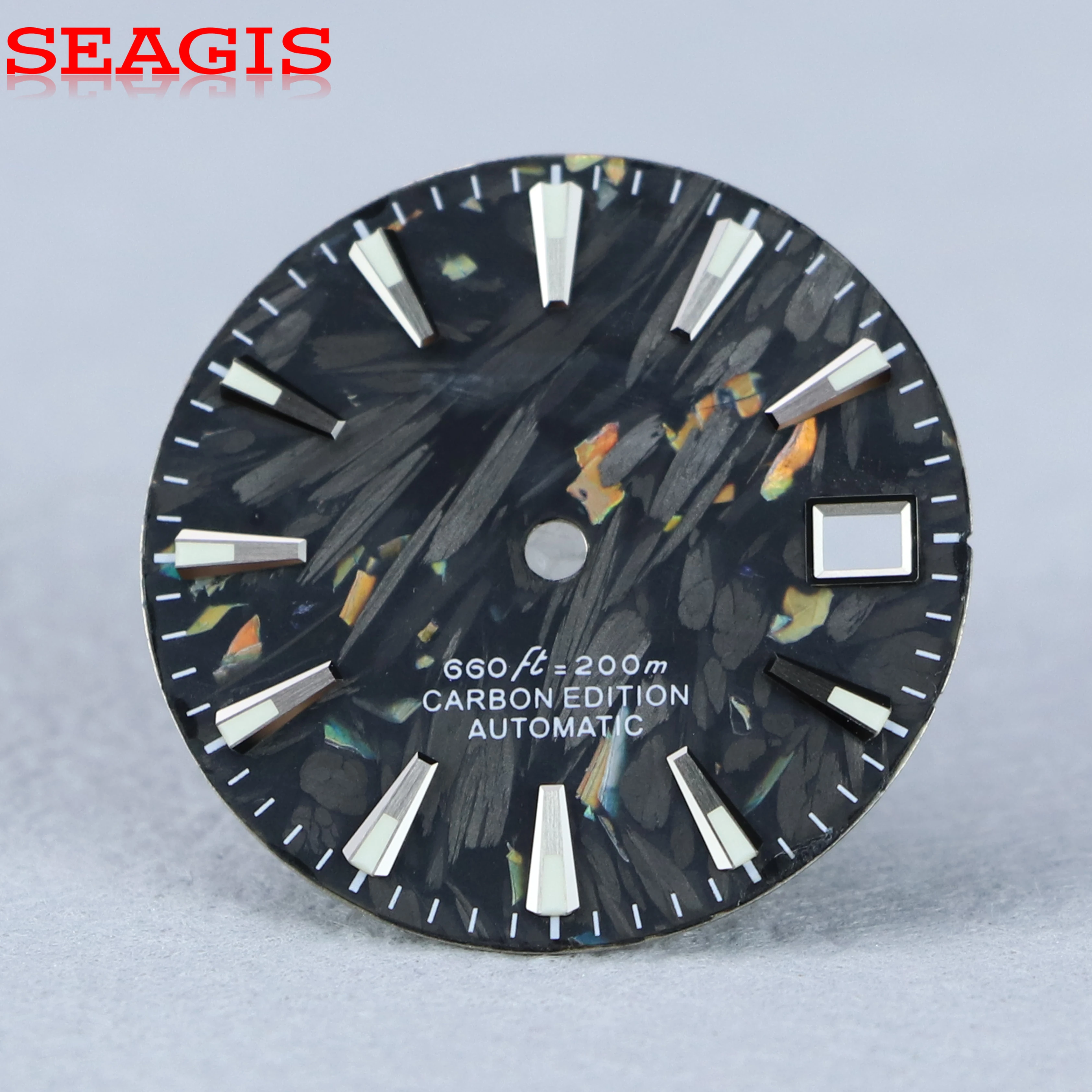 

SEAGIS Carbon Fiber Dial 28.5MM dial NH35 Movement BGW9 lume High Quality Watch accessories Dial