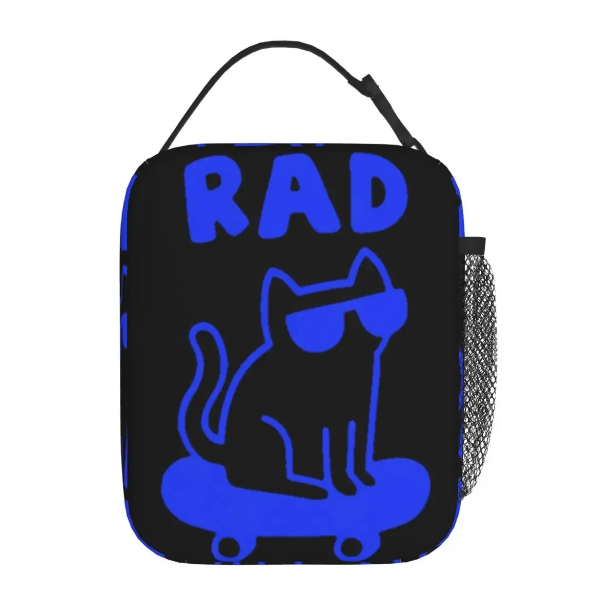 Funny Skateboard Cat Insulated Lunch Bags Cool Cat Kawaii Food Container Bags Portable Thermal Cooler Bento Box For Work