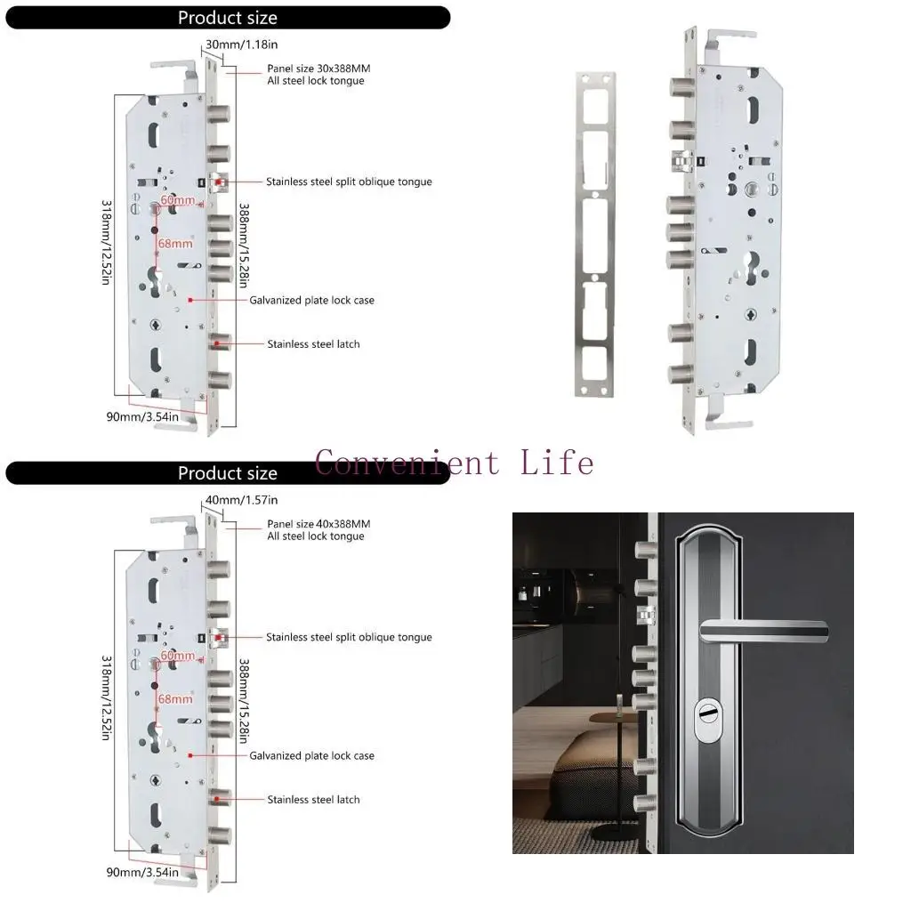 L1EE ลายนิ้วมือช่วยให้ล็อคประตูด้วยสลักหัวหนัก 9 อัน ความปลอดภัยลายนิ้วมือล็อคประตู ล็อคเหล็กสำหรับการรักษาความปลอดภัยภายในบ้าน