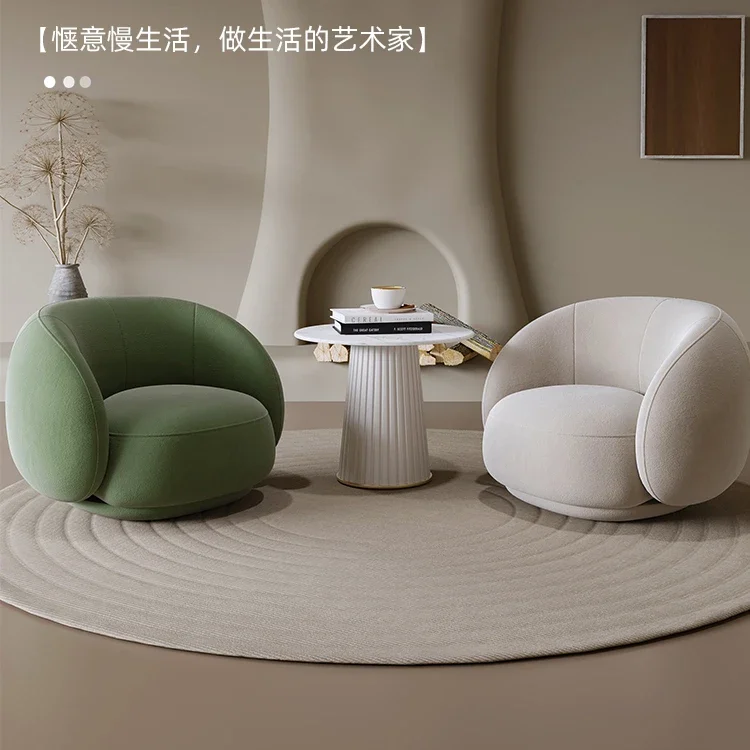 Simple Modern Sofa Chair Nordic Light Luxury Single Sofa Lazy Sofas Seating Area Bedroom Creative Back Chair Hotel Sofas