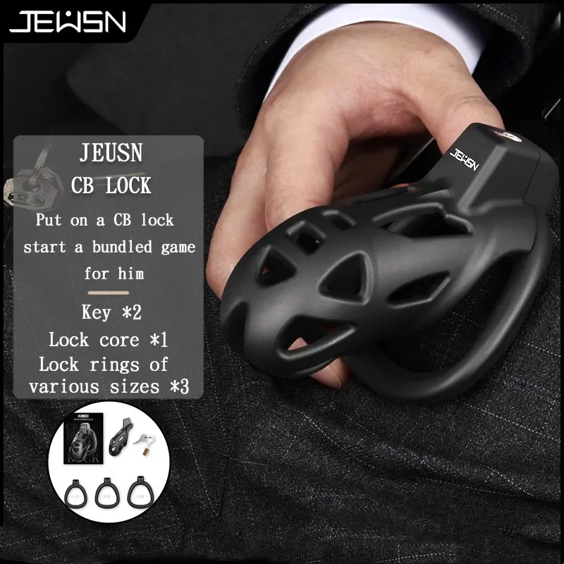 JEUSN Male Chastity Cage with Key Box Sex Toy Cautious Sissy Girl Boy Chastity Chicken Cage Device Penis Ring Adult Products