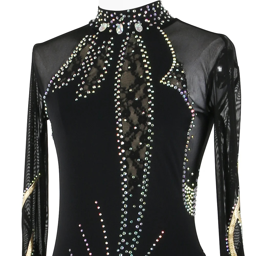 ZAGITOVA Figure Skating Dress Women Girls Ice Skating Skirts Gymnastics Competition Rhinestones Mesh Skirt