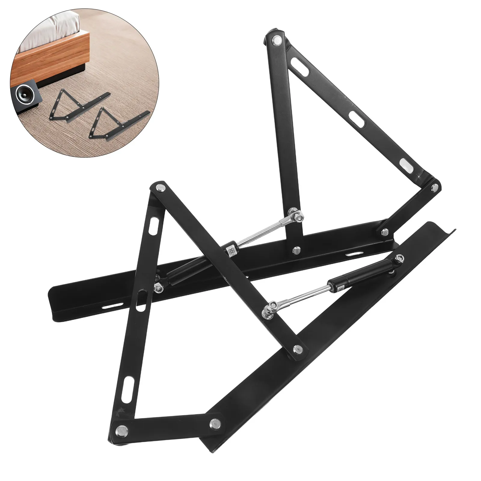 

1Set Hydraulic Bed Lift Mechanism Heavy Duty Metal Rod for Bedroom Sofa Storage Box Bed Frame Gas Lift Support
