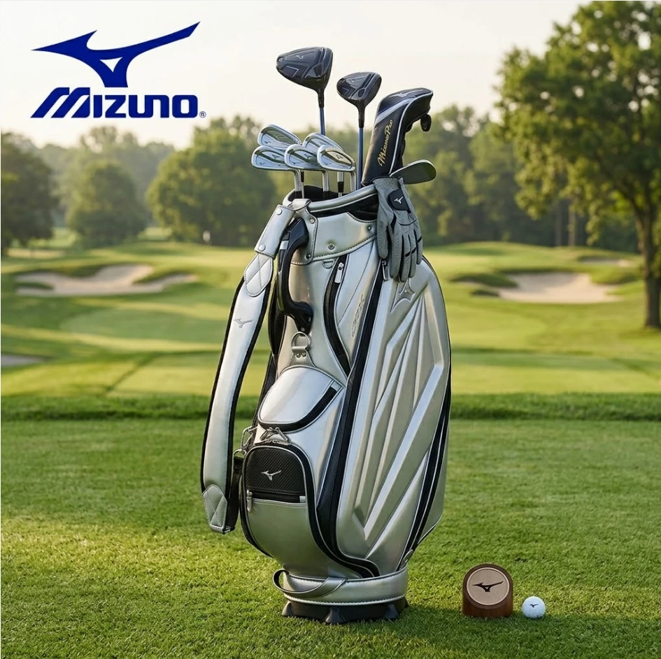 Mizuno JPX Men Golf Bag 5LJC223303 Lightweight Cart Bag 9.5 Inch Synthetic Leather Portable Club Organizer Silver Original view 6