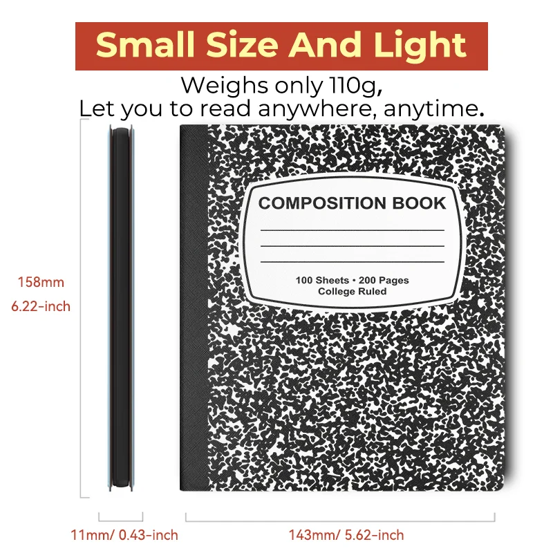 Twosheep Case for Boox Go7 Go Color7 GenII GenI Page Leaf3 Leaf3c 7-inch Magnetic Cover Auto Sleep Composition book style