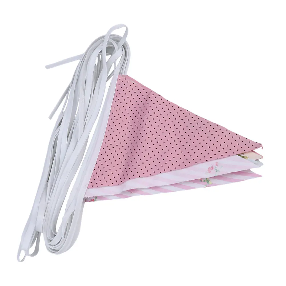 

3.2M Decorative Wedding Banner Cotton Pennant Festive Pennant Flags Banner String Party Wedding Baby Shower Nursery Festive