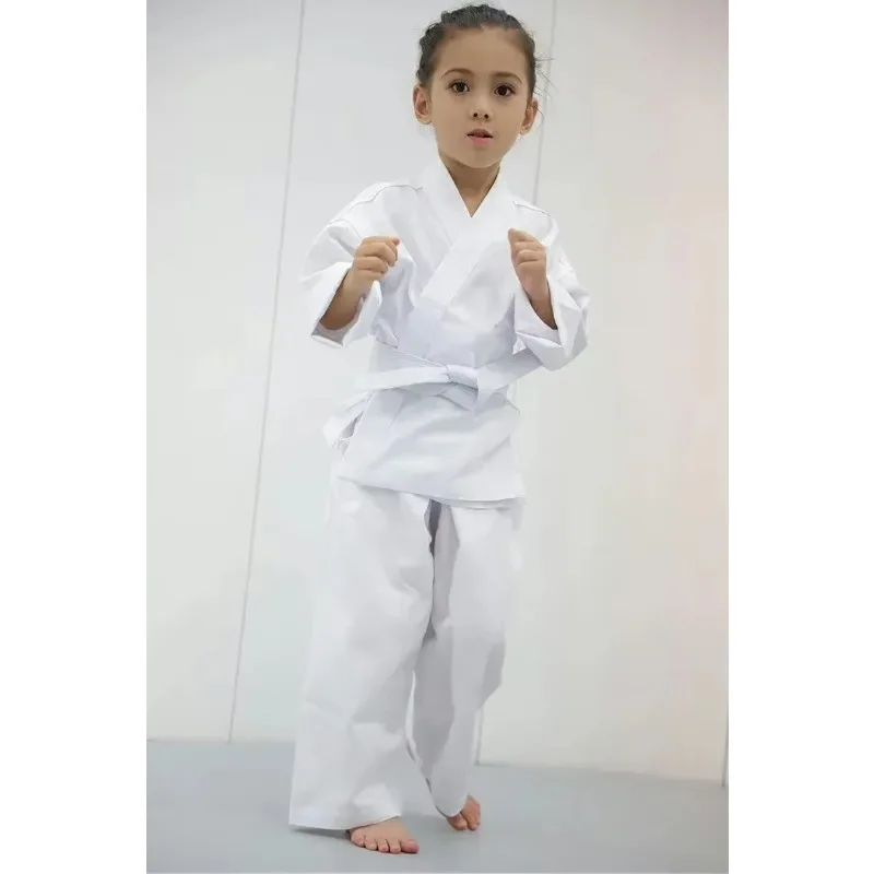 Uniforme da Karate per bambini e adulti, uniforme da studente leggera di Karate Gi con cintura per l\'allenamento di arti marziali-bianco